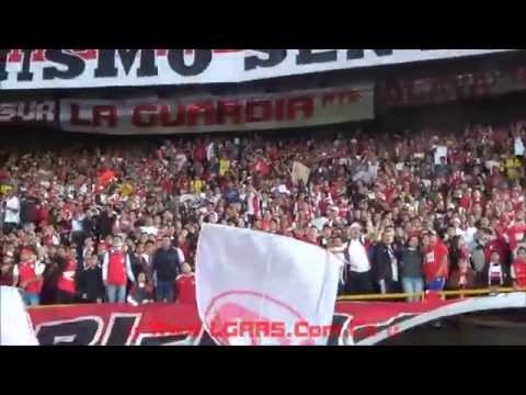 "LA FE NO SE HA PERDIDO.... -  Ind Santa Fe Vs Internacional - CBL 2015 -" Barra: La Guardia Albi Roja Sur &bull; Club: Independiente Santa Fe