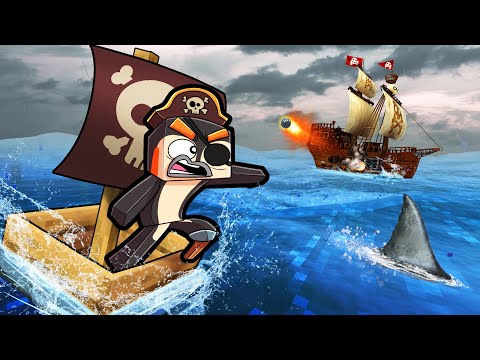 Real Life OCEAN SURVIVAL in Minecraft! (Realistic Pirate Ships)