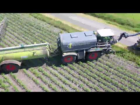 Gärrestausbringung im Maisbestand ohne Fahrgassen