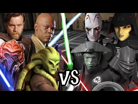 Mace Windu, Kit Fisto, Plo Koon, Obi Wan vs The Inquisitors