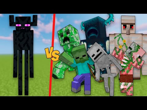TITAN ENDERMAN vs All Titan mobs in minecraft / Minecraft battle