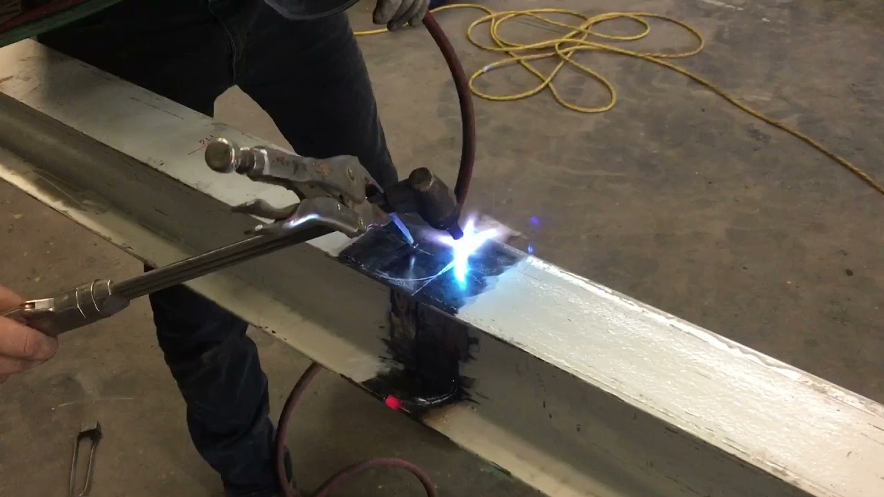 Torch cutting I beam cope ends