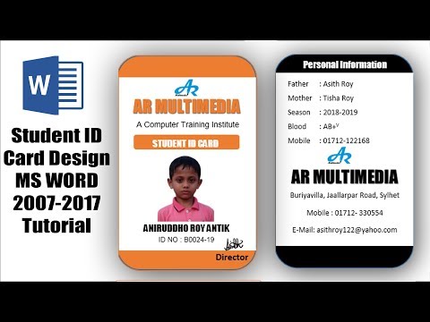 Student Id Card Design In Ms Word