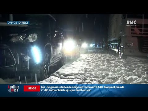 Jusqu'à 2.000 véhicules restés coincés sur l'autoroute A40 toute la nuit à cause de la neige