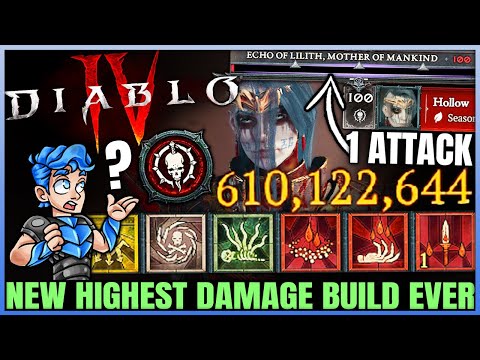 Diablo 4 - New Secret HIGHEST DAMAGE Necromancer Build in Game - 1 Shot Uber Lilith - Best Guide!