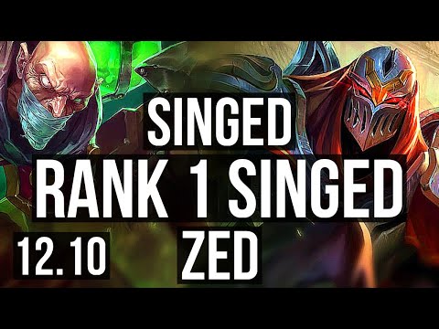 SINGED vs ZED (MID) | Rank 1 Singed, 4/2/17 | KR Challenger | 12.10
