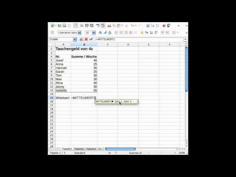 Excel: Mittelwert und Standardabweichung