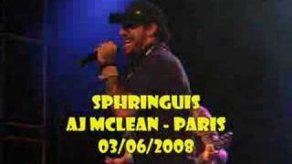 Aj McLean live in Paris - Love crazy