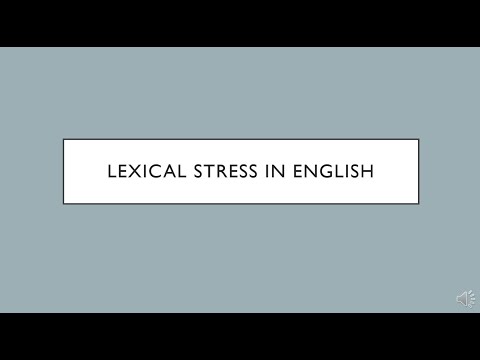 Lexical Stress in English
