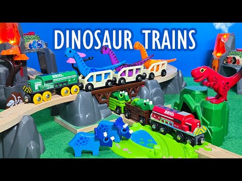 BRIO Dinosaur Trains in Action Wooden Train Video for Toddlers and Kids