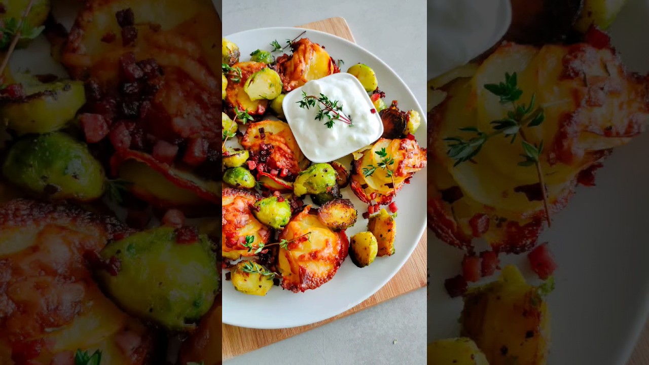 YouTube-Video: Knusprige Kartoffeltürmchen mit Rosenkohl und Speck