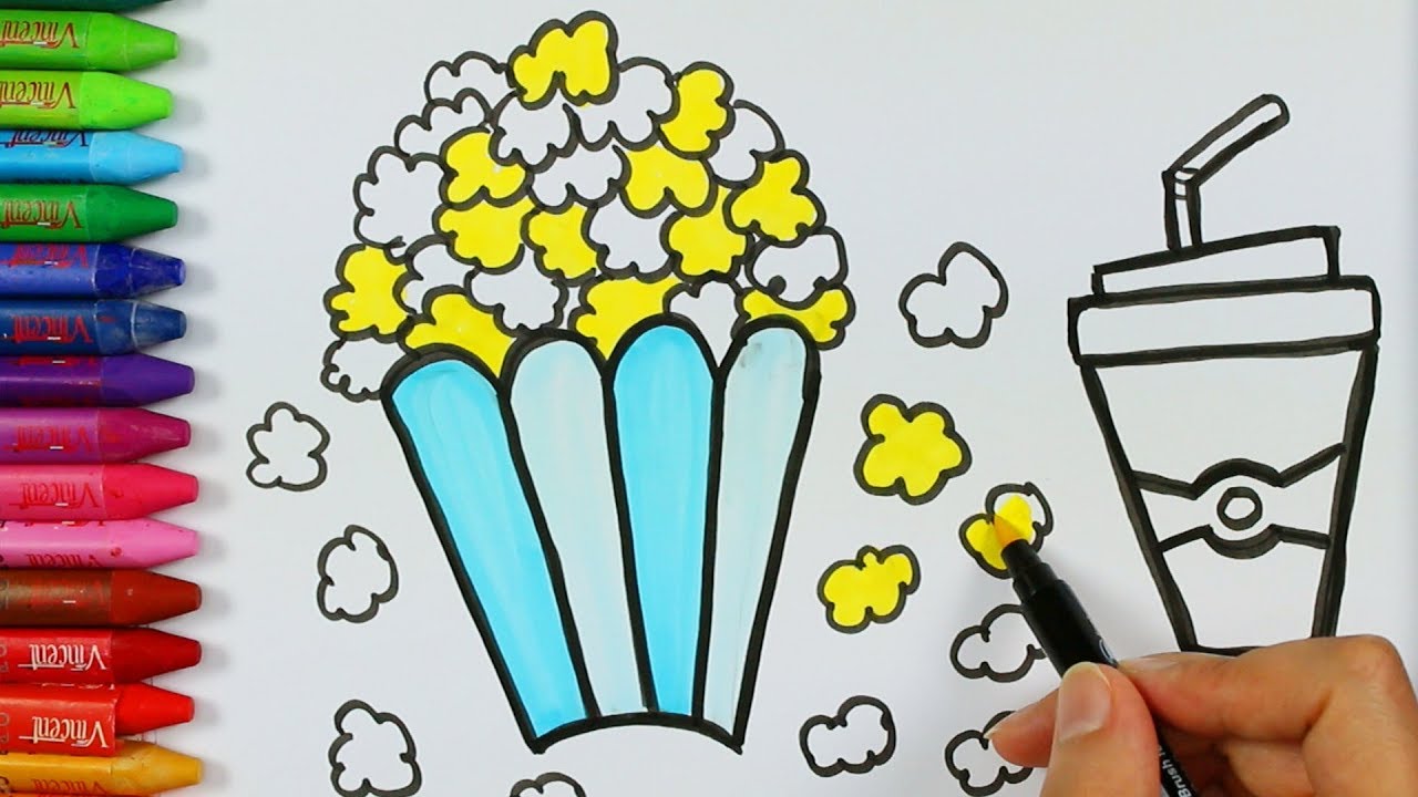 Dibujar palomitas de maíz juego de pintar con Cu Cu Cantaba | Cómo dibujar y colorear los para niños