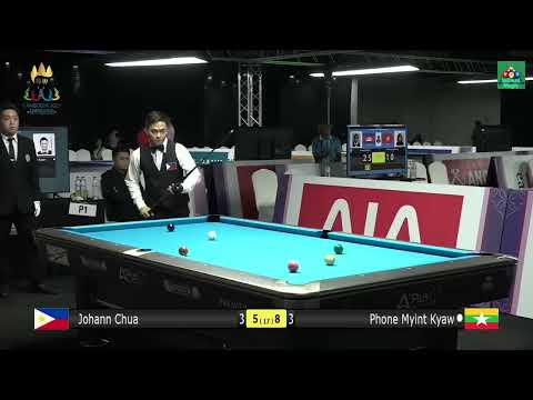 Sea Games 2023 - Billiard - Johann Chua vs Phone Myint Kyaw - PH vs Myanmar 9-Ball Singles - Part 3