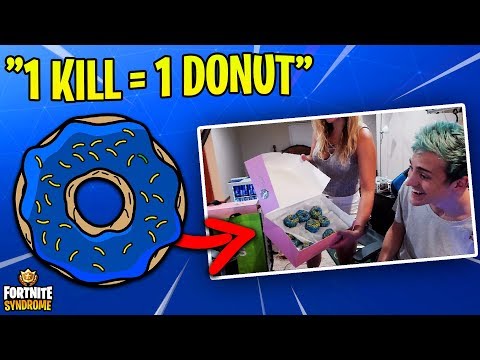 NINJA TAKES ON THE DONUT CHALLENGE w/ WIFE! (1 kill = 1 donut)