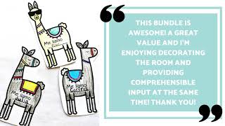 Llama Classroom Decor for Spanish Class | Posters for Spanish Class