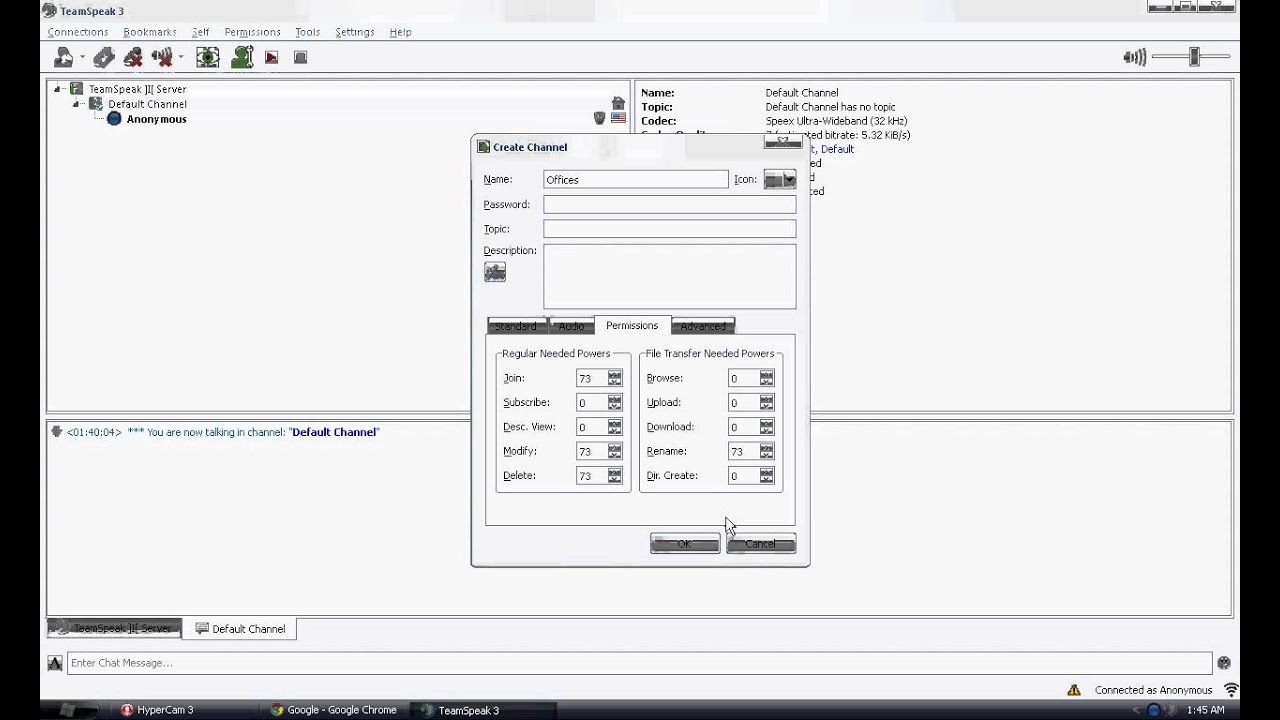Teamspeak 3 - Creating and Editing channels | TutorialRegion