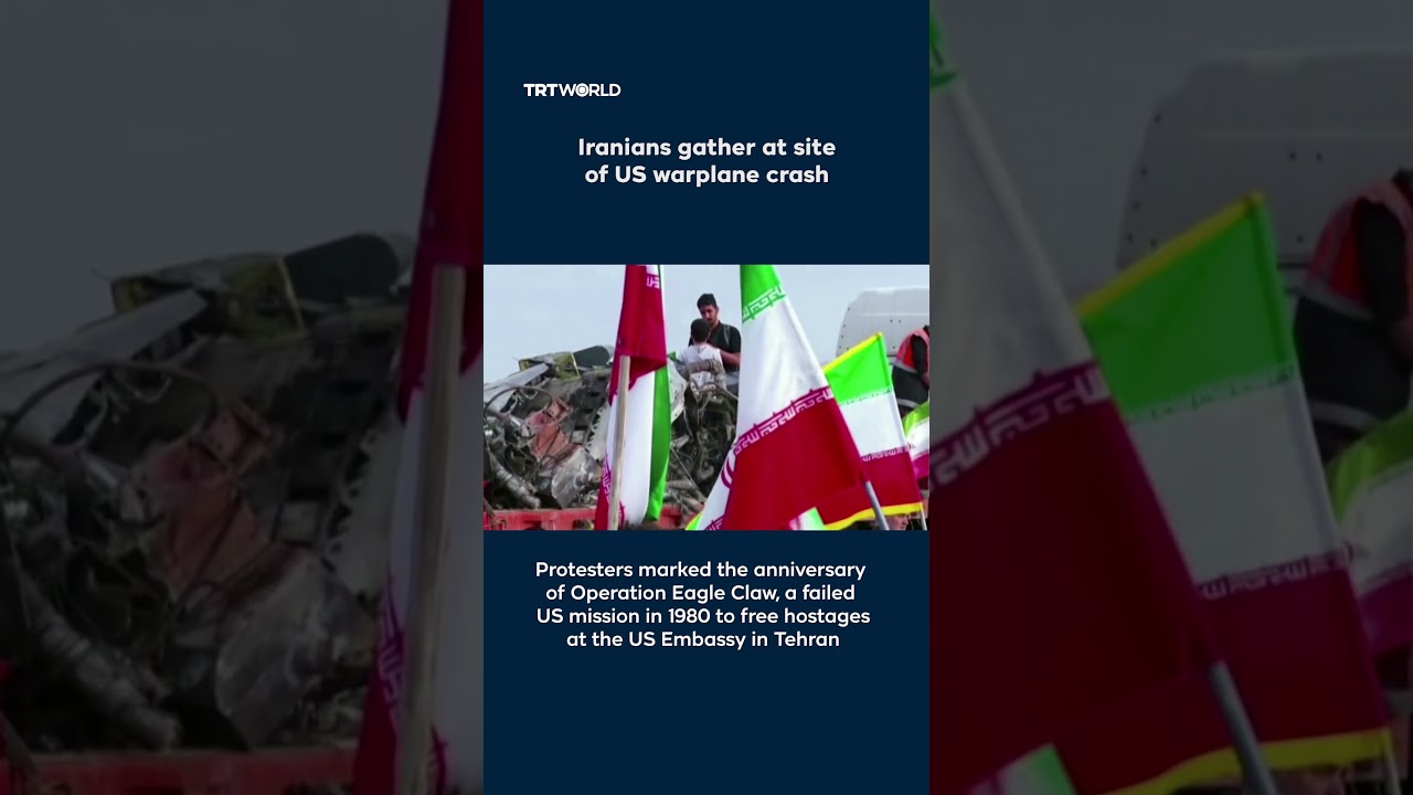 Video | Iranians gather at site of US warplane crash