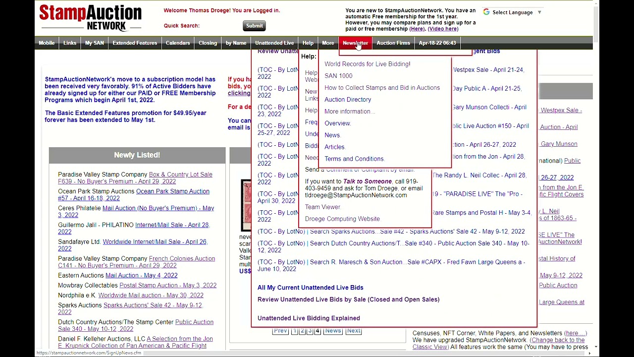 How to Register at StampAuctionNetwork