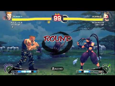 SSFIV Online: ACQUA (Ibuki) vs ACE E I RI N (Guile) TRUE-HD QUALITY
