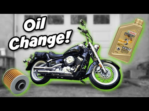 How to Change Yamaha V-Star 650 Oil + Filter ✅