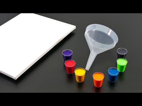 Dancing funnel meets silicone / Acrylic pouring