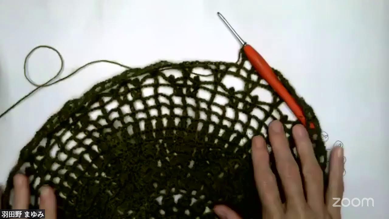 ⑪円形ショールを編むよ♪ライブ配信　１９段目＃かぎ針編み