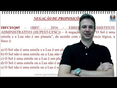 IBFC04NMQ05 - IBFC - 2016 - EBSERH - NEGAÇÃO DE PROPOSIÇÕES