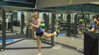 TRX single leg squats with a forehand and backhand