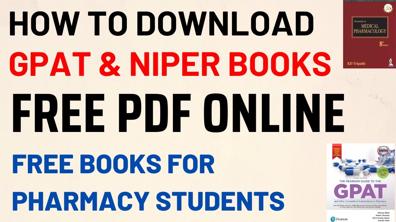 Pharmacy Books PDF Free download || Free Pdf Books for GPAT, NIPER Exam 2024