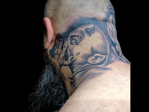 Devil And Angel Neck Tattoo