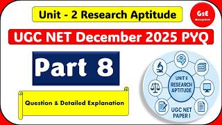 UGC NET Research Aptitude Dec 2025 PYQ | Part 8 | Marathon with Smart Tricks