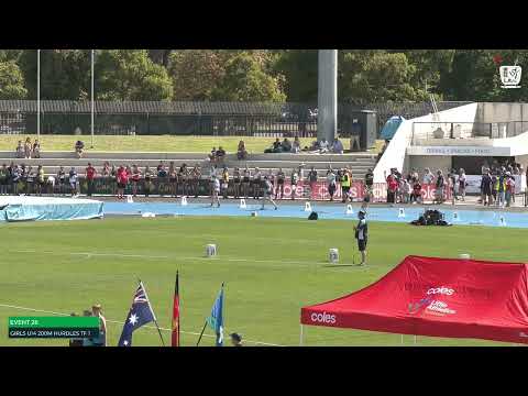 Girls U14 200m Hurdles Timed Final 1: 2022/23 State Track and Field Championships