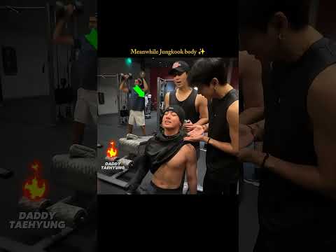 Everyone was doing normal workout but Jungkook body 🔥"#shorts#bts