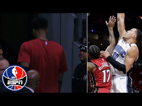 Hassan Whiteside leaves bench early in Heat loss vs. Magic | NBA Highlights