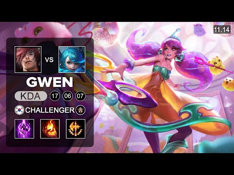 Gwen Top vs Sett - KR Challenger Patch 11.14