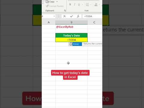 How to get today’s date in Excel using the TODAY function! #excel