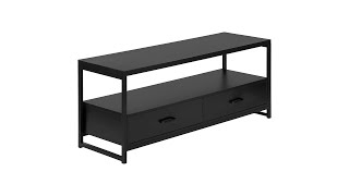 I 2870 Tv Stand - 48L / Black / Black Metal - Monarch Specialties