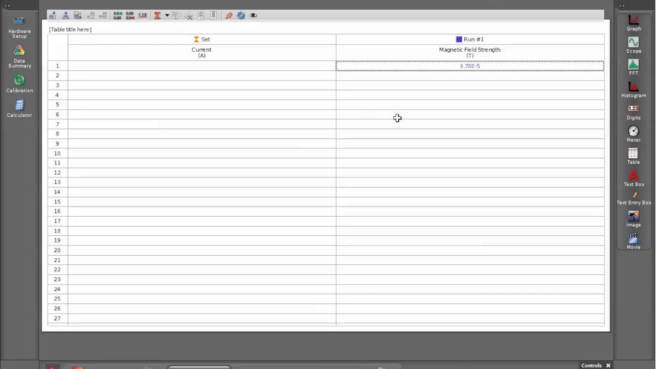 Manually Sample Current and Magnetic Field (Capstone)