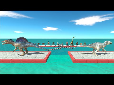 Tug of war between carnivorous dinosaurs and herbivorous dinosaurs - Animal Revolt Battle Simulator