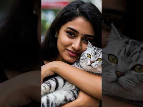 Best portrait poses for female with pets, closeup - Anagha