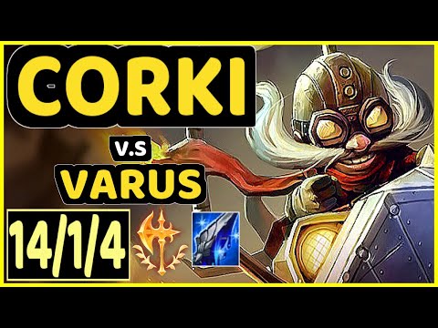 LODIK (CORKI) vs VARUS - 14/1/4 KDA BOTTOM ADC GAMEPLAY - EUW Ranked MASTER
