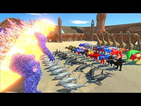 BLUE GODZILLA vs  ALL UNIT - Animal Revolt Battle Simulator