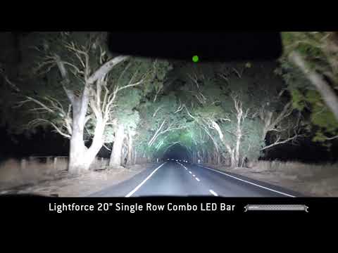 Lightforce 20" Single Row Combo LED Bar Beam Pattern and Performance Demonstration