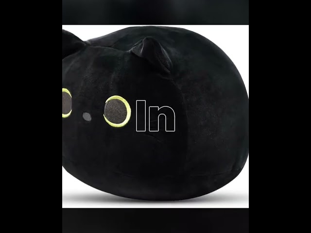 Vídeo relacionado con SQEQE Black Cat Plushies Stuffed Animals with 4 Babies, Cute Black Cat Plush Pillow Soft Toy Birthday Gifts for Girls Boys