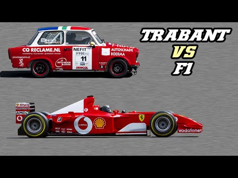 F1 vs Trabant 601 - speed comparison | and other racecars