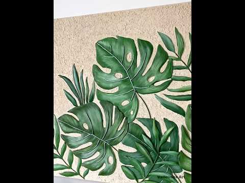 Monstera Leaf Texture Painting #texturepainting