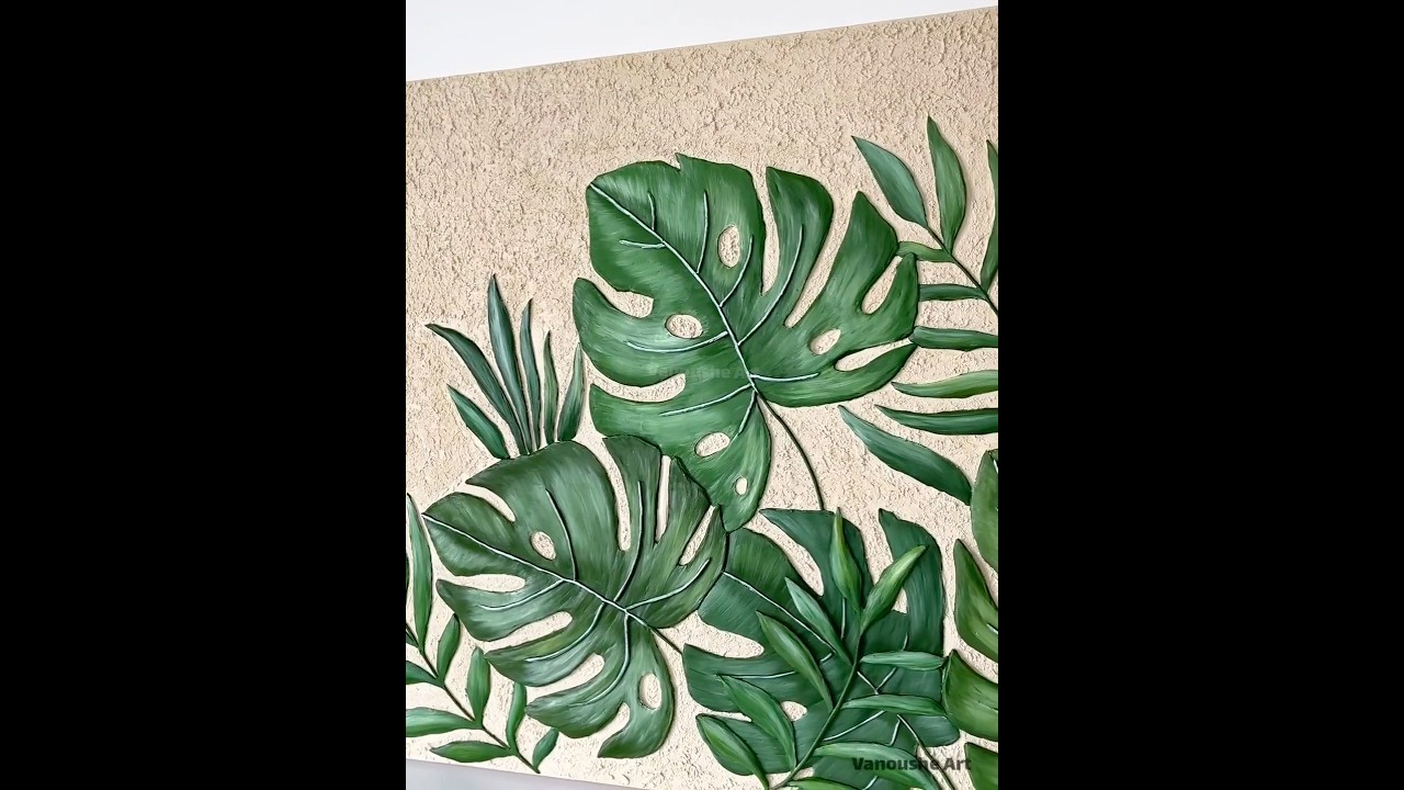Monstera Leaf Texture Painting #texturepainting