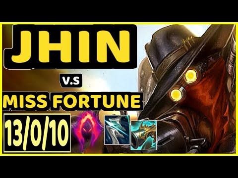 JHIN vs MISS FORTUNE - 13/0/10 KDA BOTTOM ADC GAMEPLAY - EUW Ranked MASTER