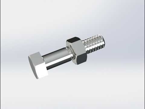 Solidworks Tutorial Thread Features Bolt and Nut Video