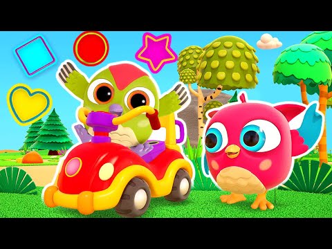 Wir suchen geometrische Formen mit HopHop und TockTock! Sortierwagen - lehrreicher Cartoon